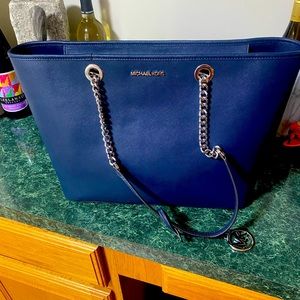 Michael Kors Jet Set Navy Blue Tote